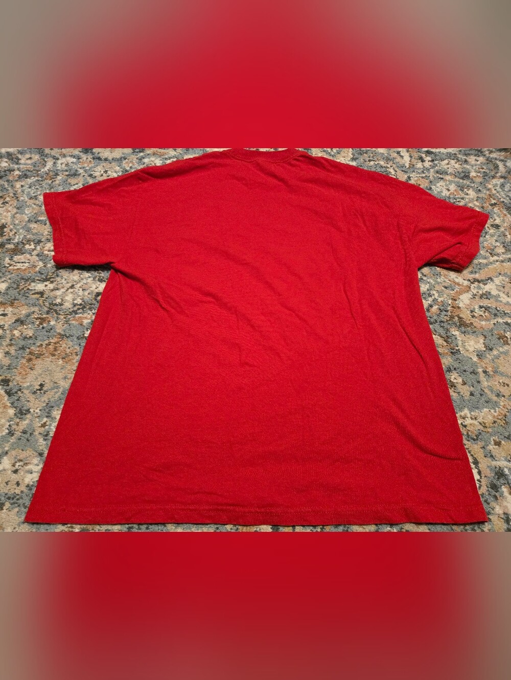 Red Graphic Tee with 'WARNING I AM NOT IN MY HAPPY PLACE' Print Size XL - Picture 2 of 7